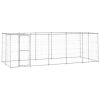 Outdoor Dog Kennel Galvanized Steel with Roof 130.2 ft²