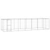 Outdoor Dog Kennel Galvanized Steel with Roof 182.3 ft²