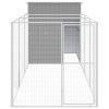 Dog House with Run Light Gray 65"x179.1"x71.3" Galvanized Steel