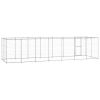 Outdoor Dog Kennel Galvanized Steel with Roof 182.3 ft²