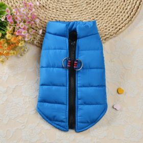 Autumn And Winter Zipper Vest Warm Pet Clothes (Option: Blue-2XL)